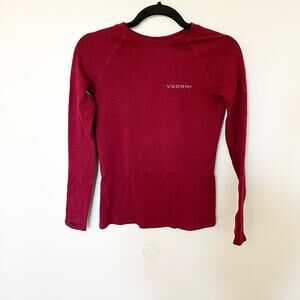 Voormi wool blend maroon long sleeve shirt women’s xs